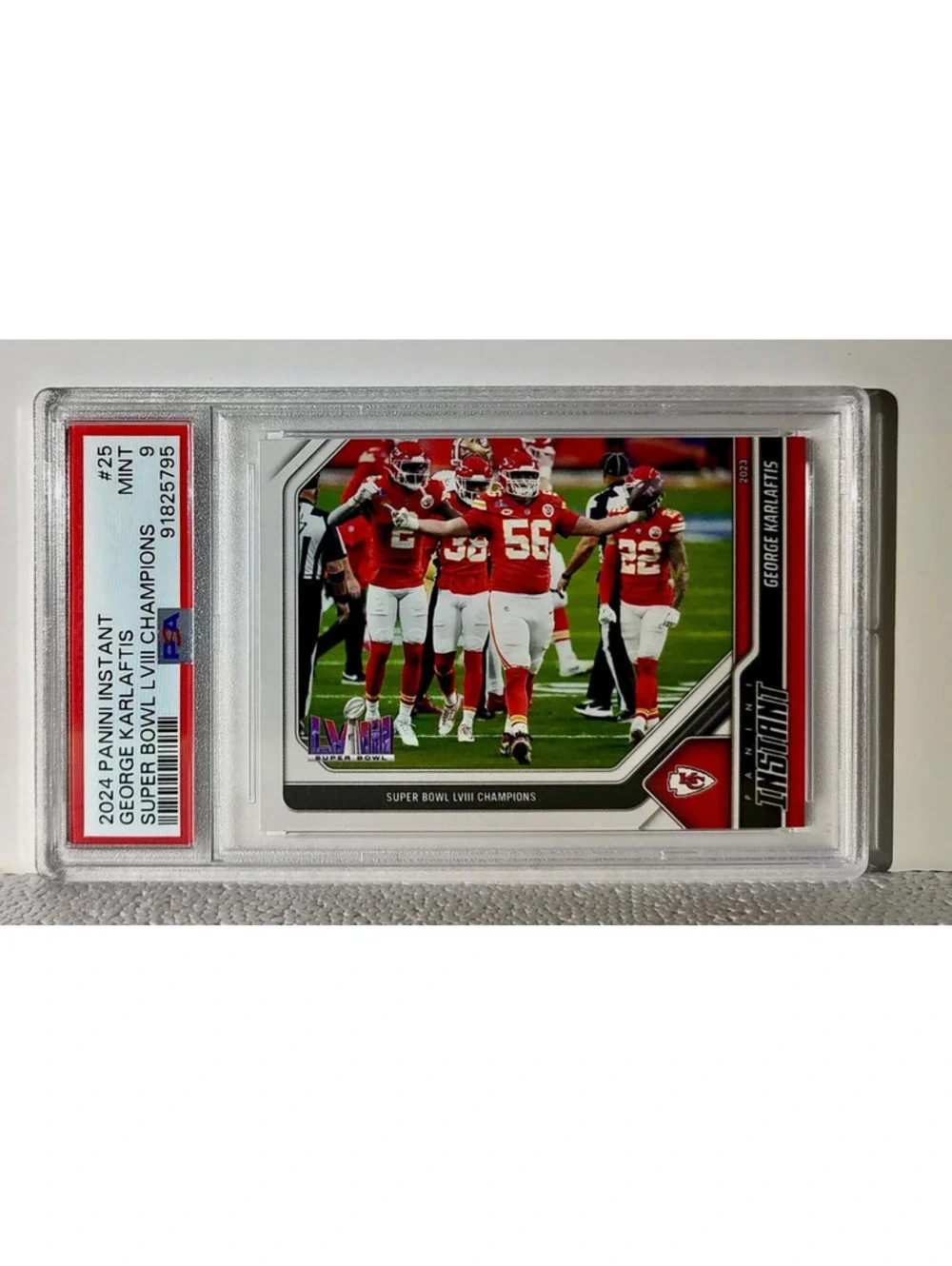 George Karlaftis 2023 Panini NFL Superbowl Champions #25 Card PSA 9 Mint